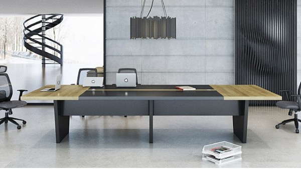 現代時尚長條12人實木油漆會議桌會議臺洽談桌廠家定做