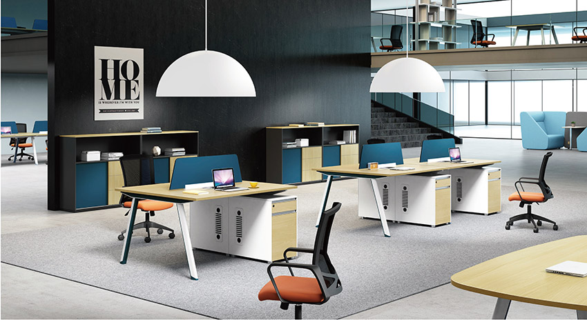 現代時尚兩人員工屏風辦公桌隔斷工作卡位