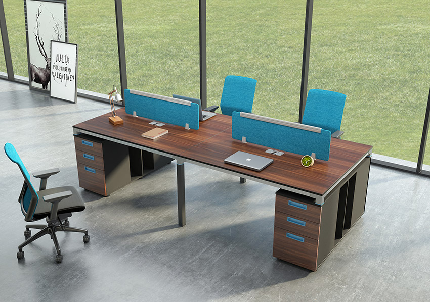 開放式四人屏風辦公桌隔斷工作卡位