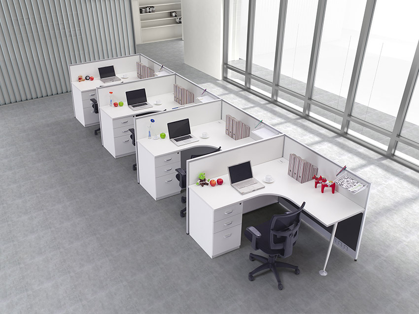 簡約1型轉角四人屏風辦公桌隔斷 屏風工作位 屏風卡位廠家價格定做