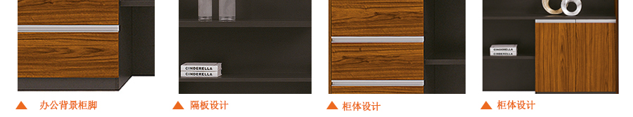 仿木紋系列辦公背景柜細(xì)節(jié)