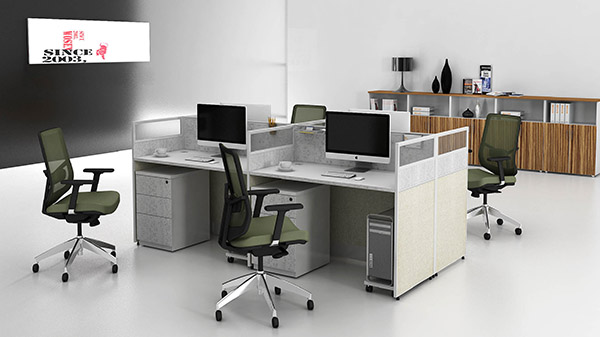 簡約鋁合金四人屏風隔斷辦公桌