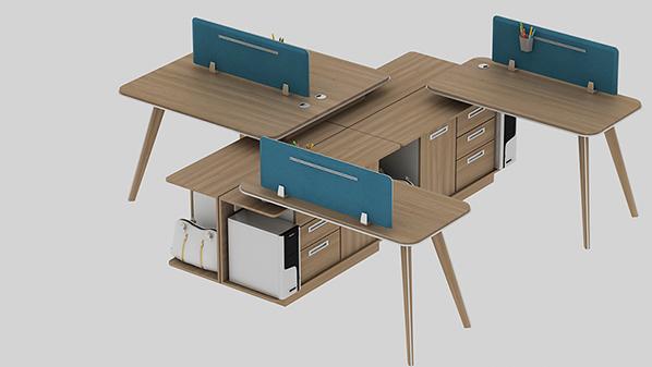 現代簡約四人組合屏風辦公桌