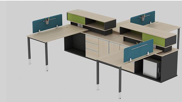 現代時尚高檔三人組合屏風辦公桌隔斷工作卡位